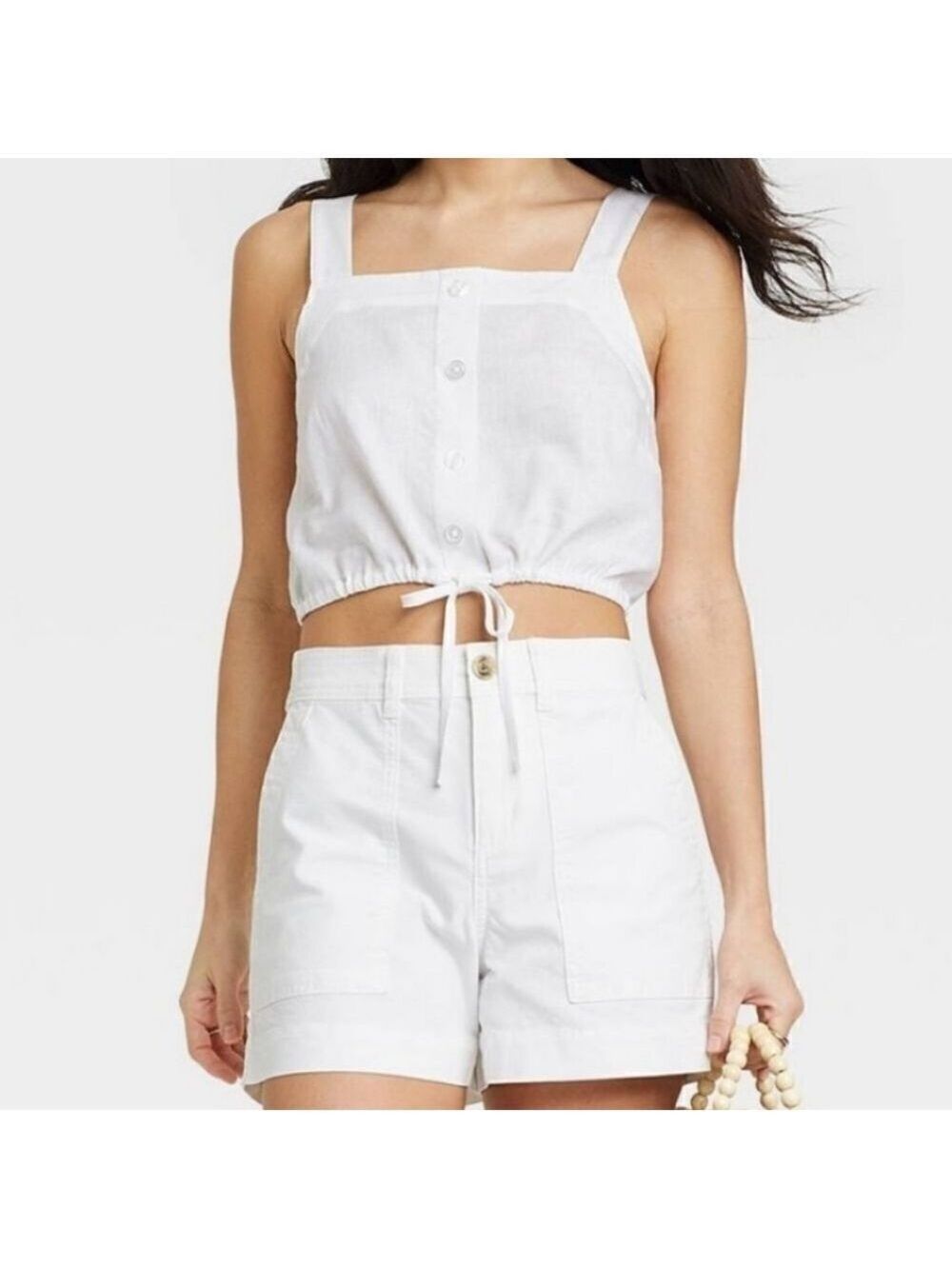 NWT A New Day Women white  Tie Front Tank Top Size XXL